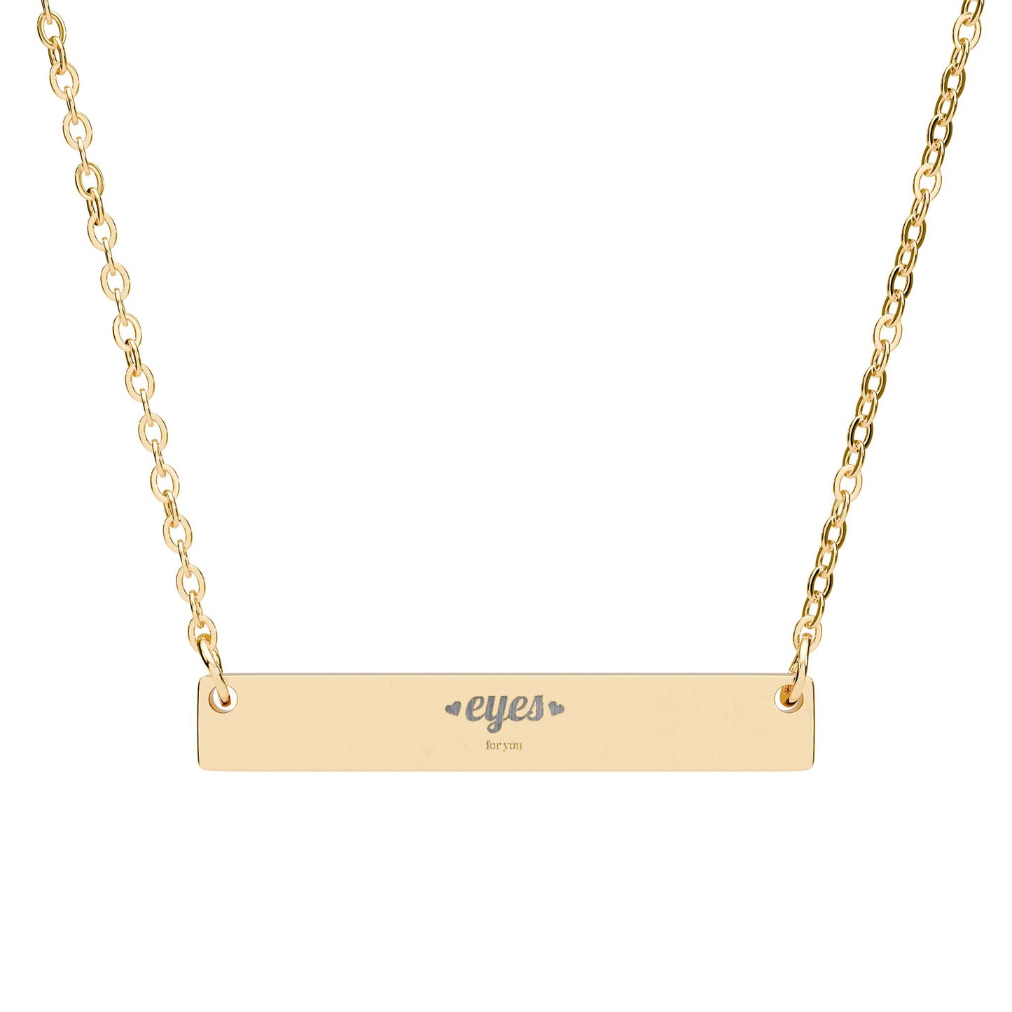 Engravable Horizontal Bar Necklace — Personalized Soundwave & Name Bar