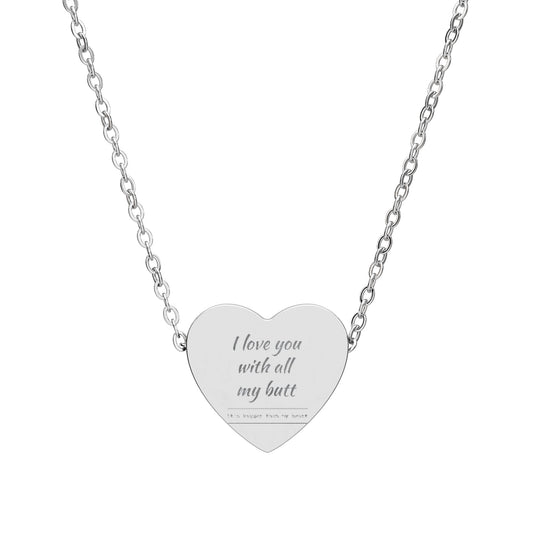 Engraved Heart Necklace — "I have you until at my last" Personalized Pendant