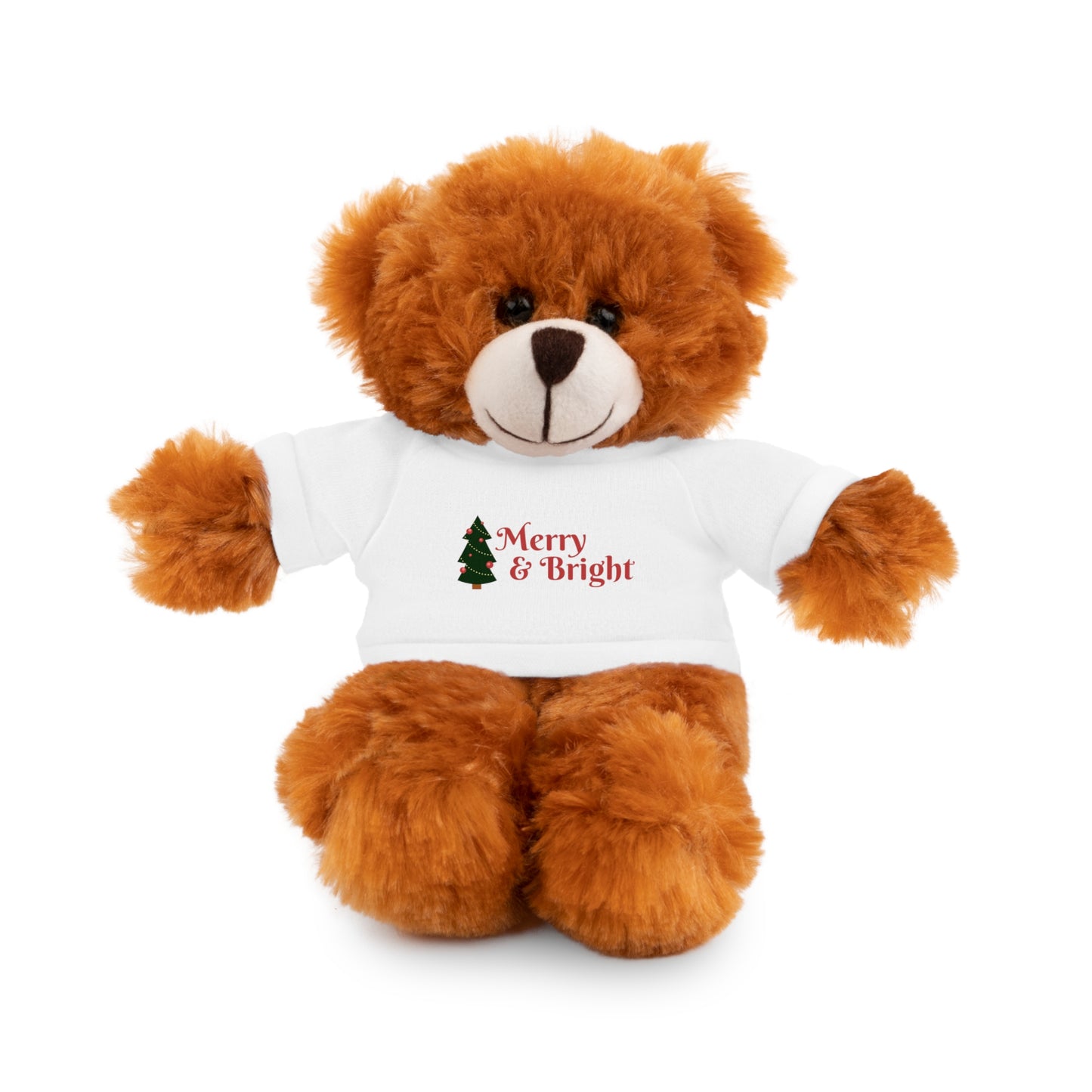 Holiday Teddy Bear with "Merry & Bright" Tee