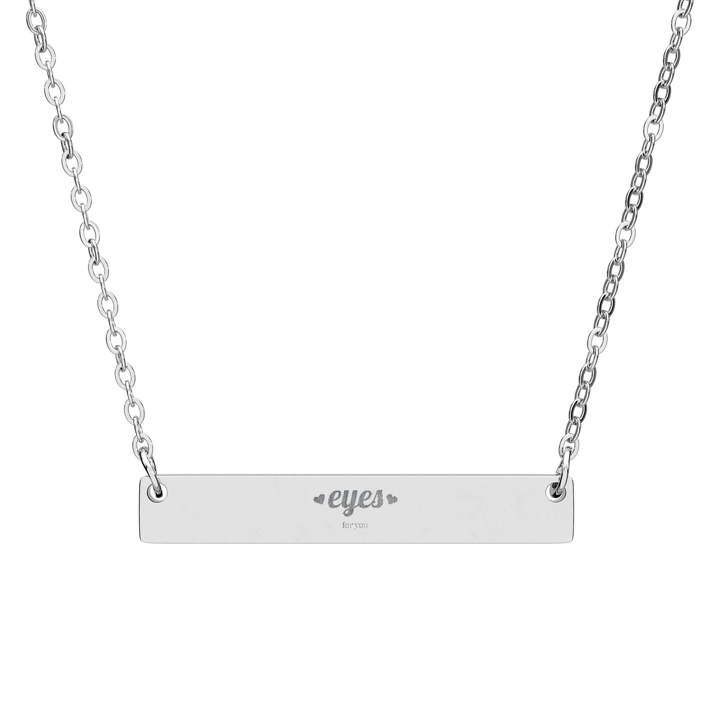 Engravable Horizontal Bar Necklace — Personalized Soundwave & Name Bar