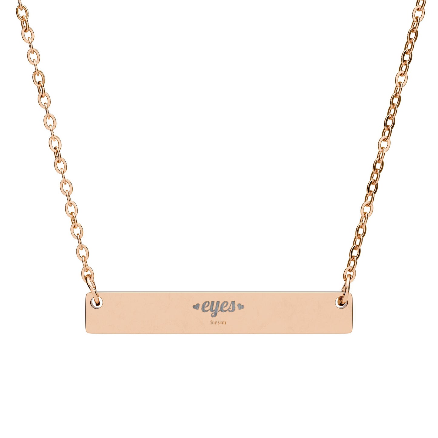 Engravable Horizontal Bar Necklace — Personalized Soundwave & Name Bar