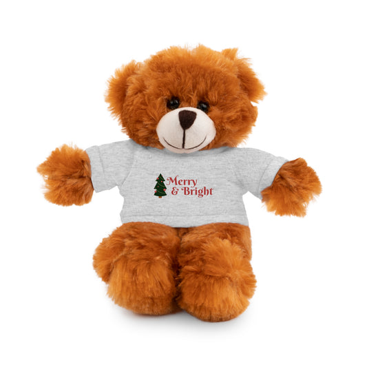 Holiday Teddy Bear with "Merry & Bright" Tee