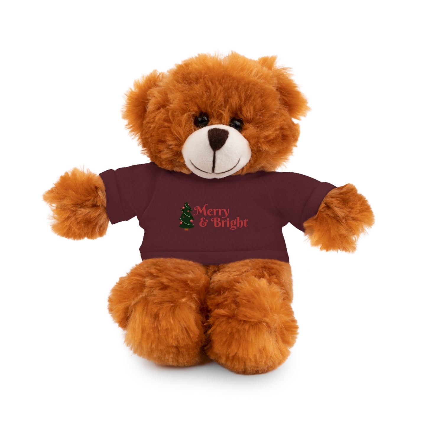 Holiday Teddy Bear with "Merry & Bright" Tee