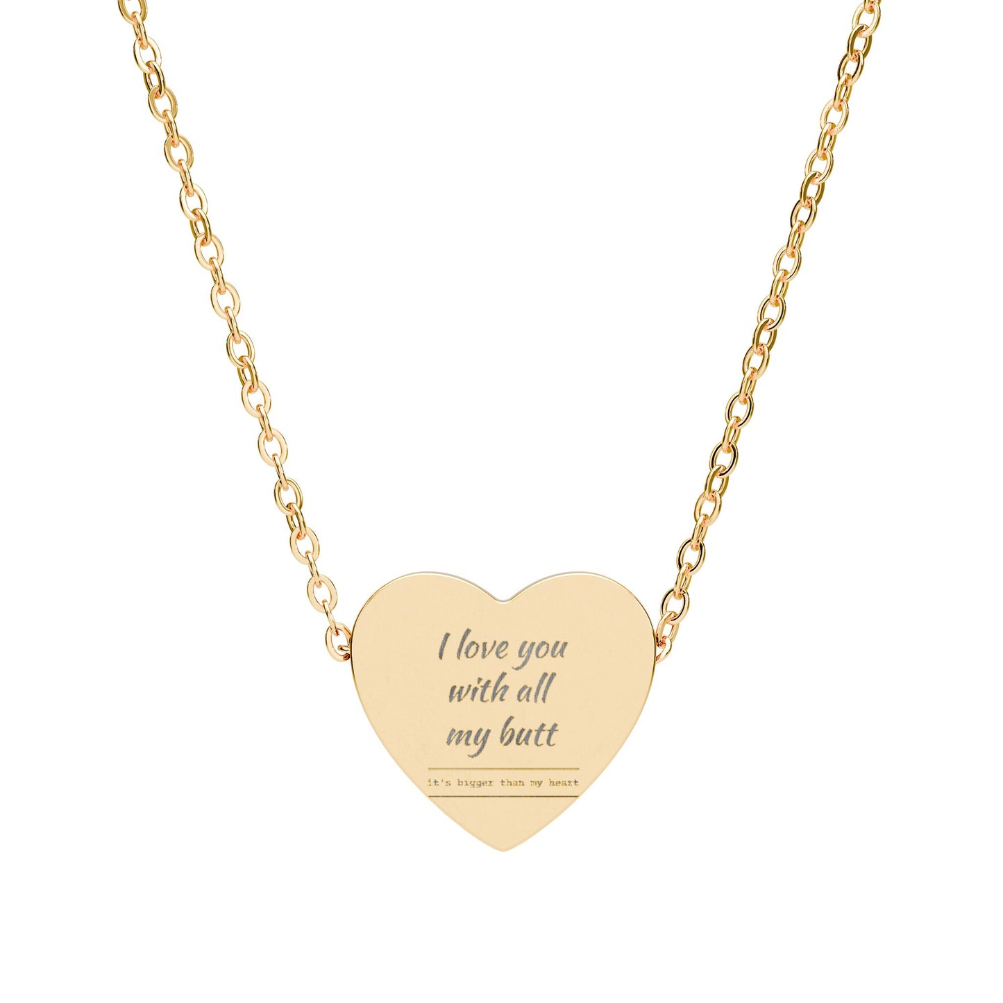 Engraved Heart Necklace — "I have you until at my last" Personalized Pendant