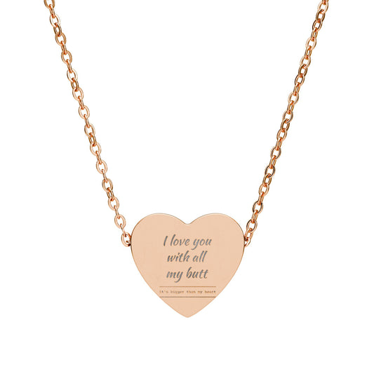 Engraved Heart Necklace — "I have you until at my last" Personalized Pendant