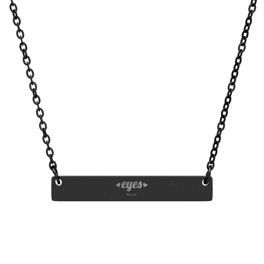 Engravable Horizontal Bar Necklace — Personalized Soundwave & Name Bar