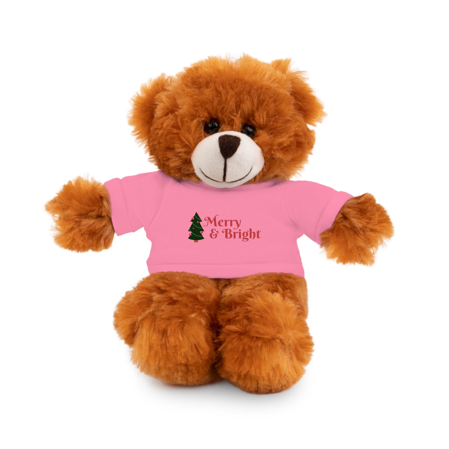 Holiday Teddy Bear with "Merry & Bright" Tee